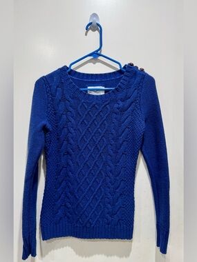 H&M Women's Cable Knit Crewneck Sweater - Deep Blue